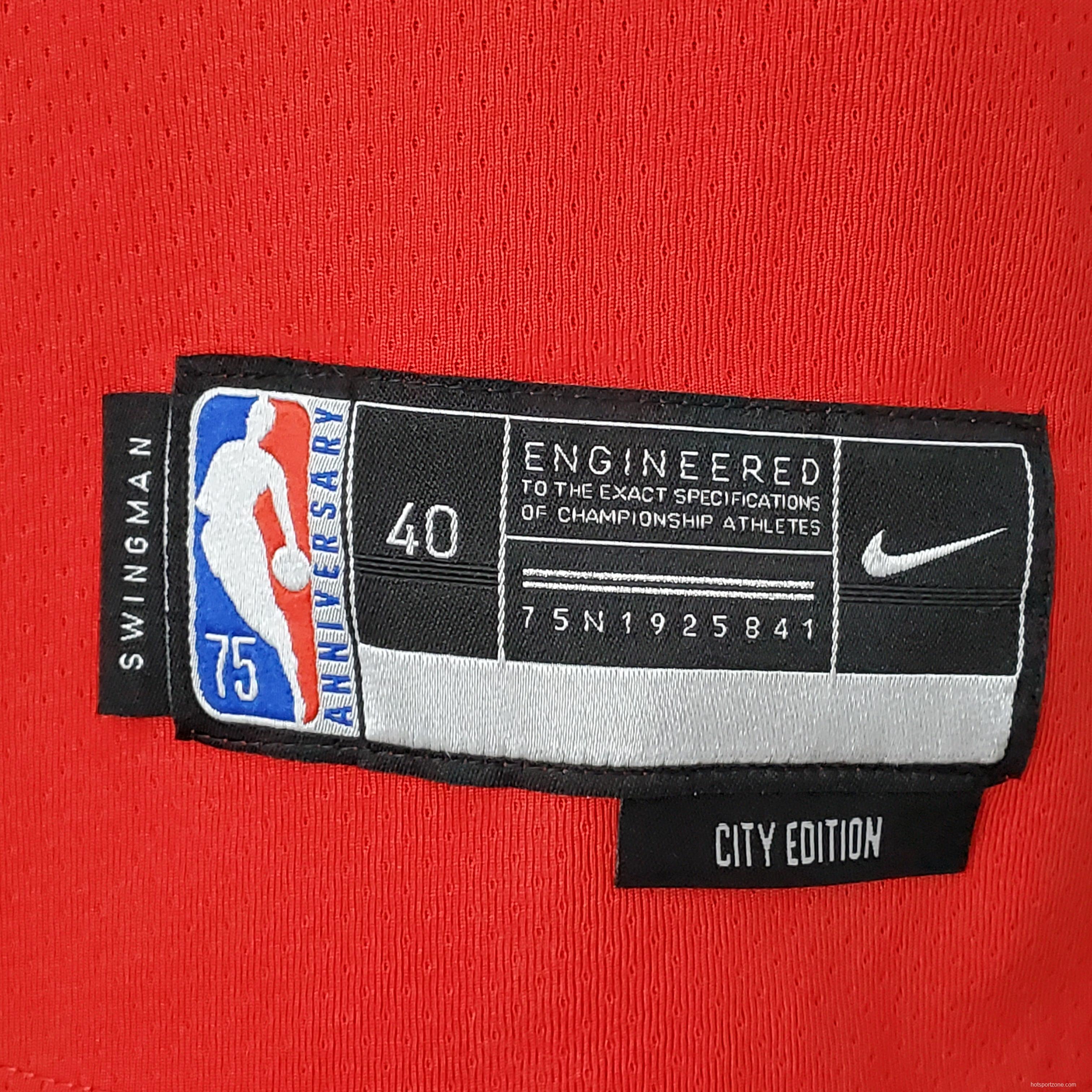 75th Anniversary 2022 Season Chicago Bulls LAVINE#8 City Edition Red NBA Jersey