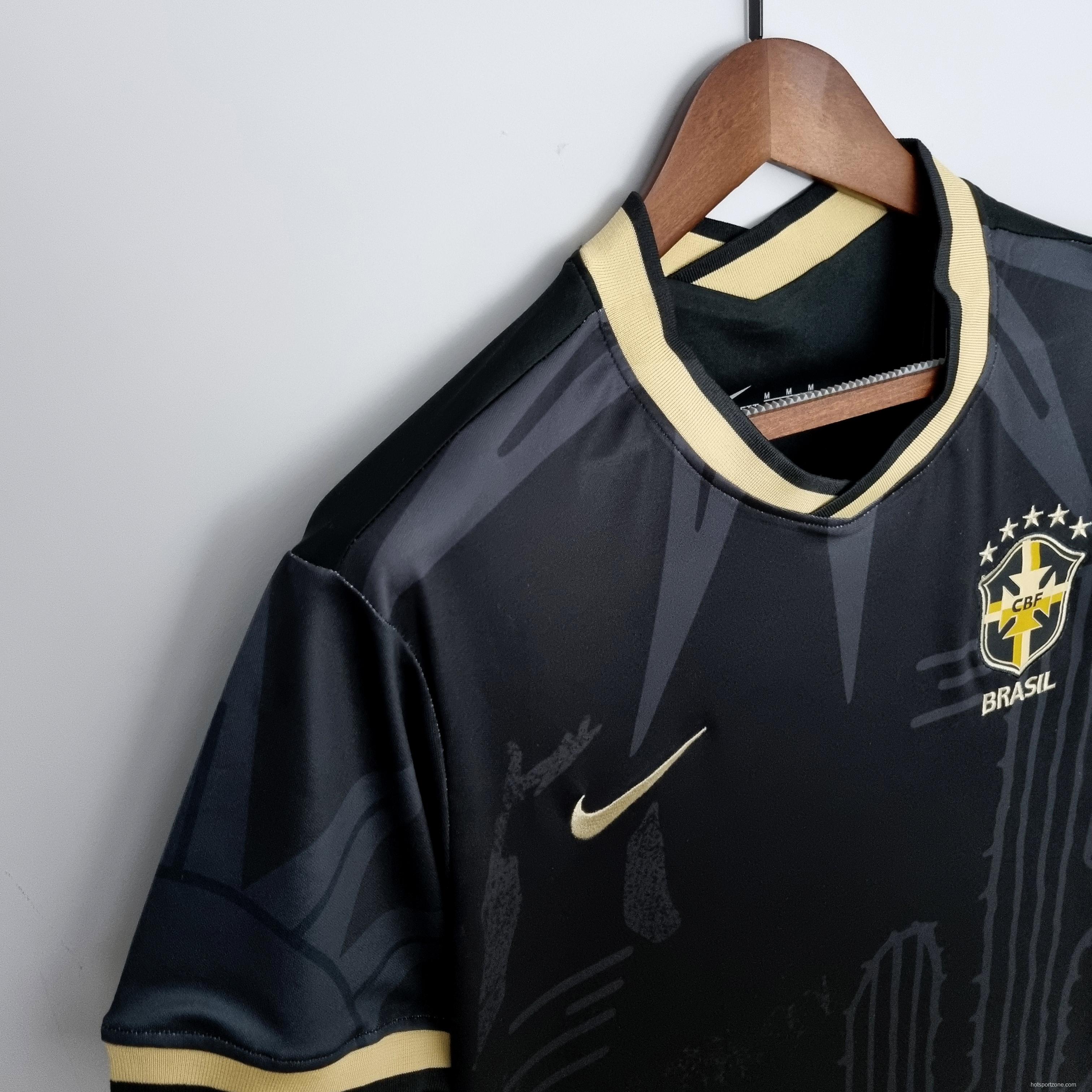 2022 Brazil Black Soccer Jersey