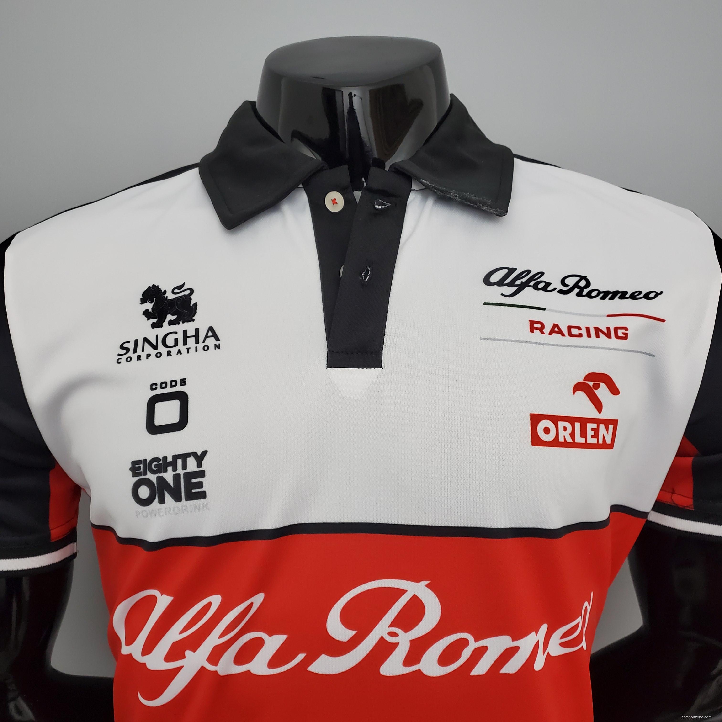 F1 Formula One; Alpha Taurus Red and White S-5XL