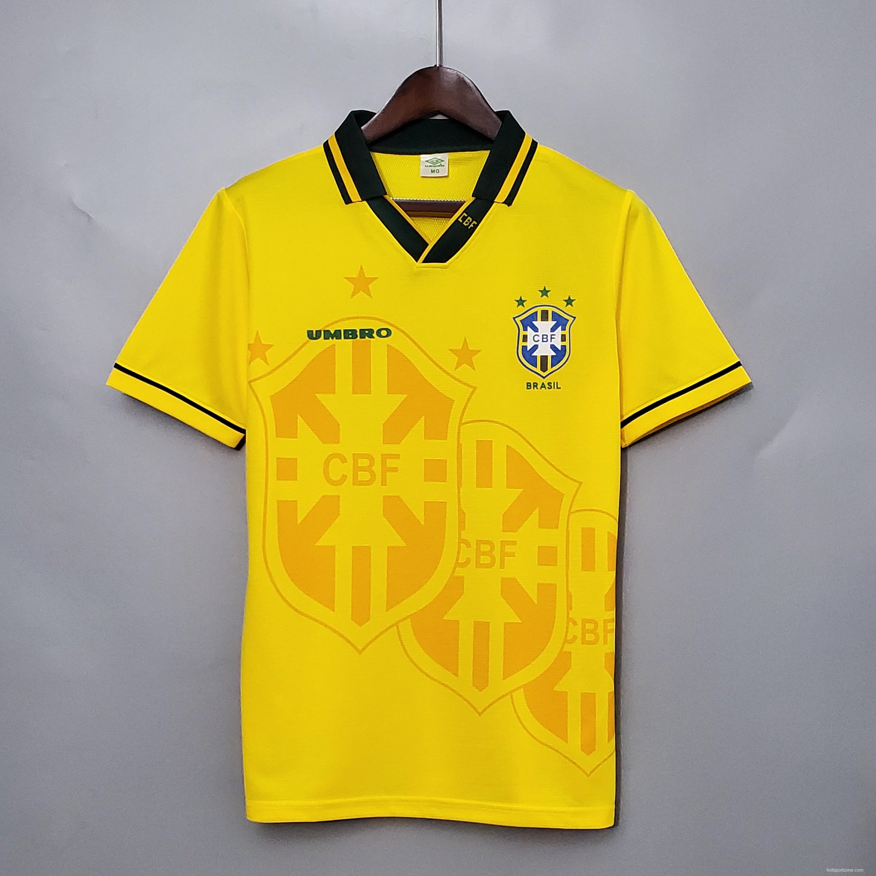 Retro 93/94 Brazil home Soccer Jersey
