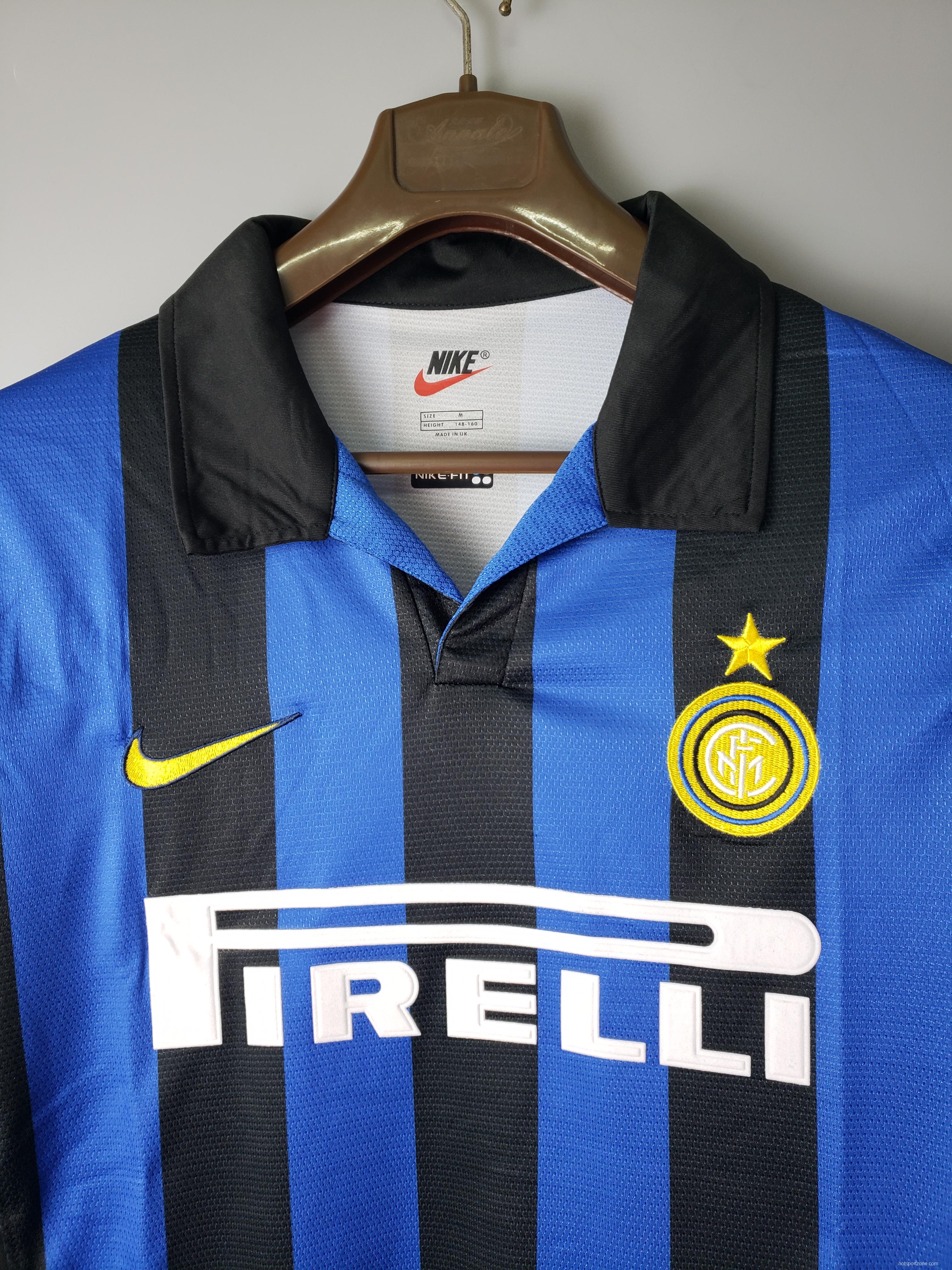 1998 models long-sleeved retro Inter Soccer Jersey