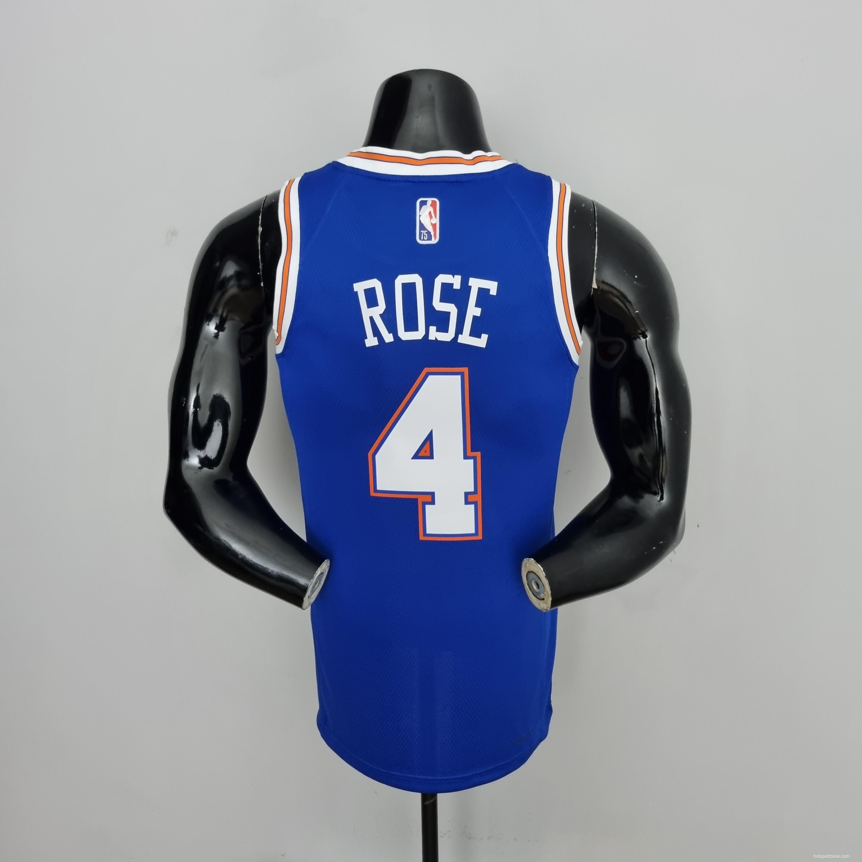 75th Anniversary Ross #4 New York Knicks Jordan Limited Blue NBA Jersey