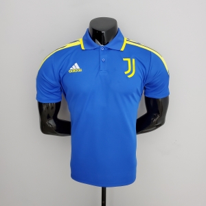 21/22 POLO Juventus Training Suit Blue Soccer Jersey