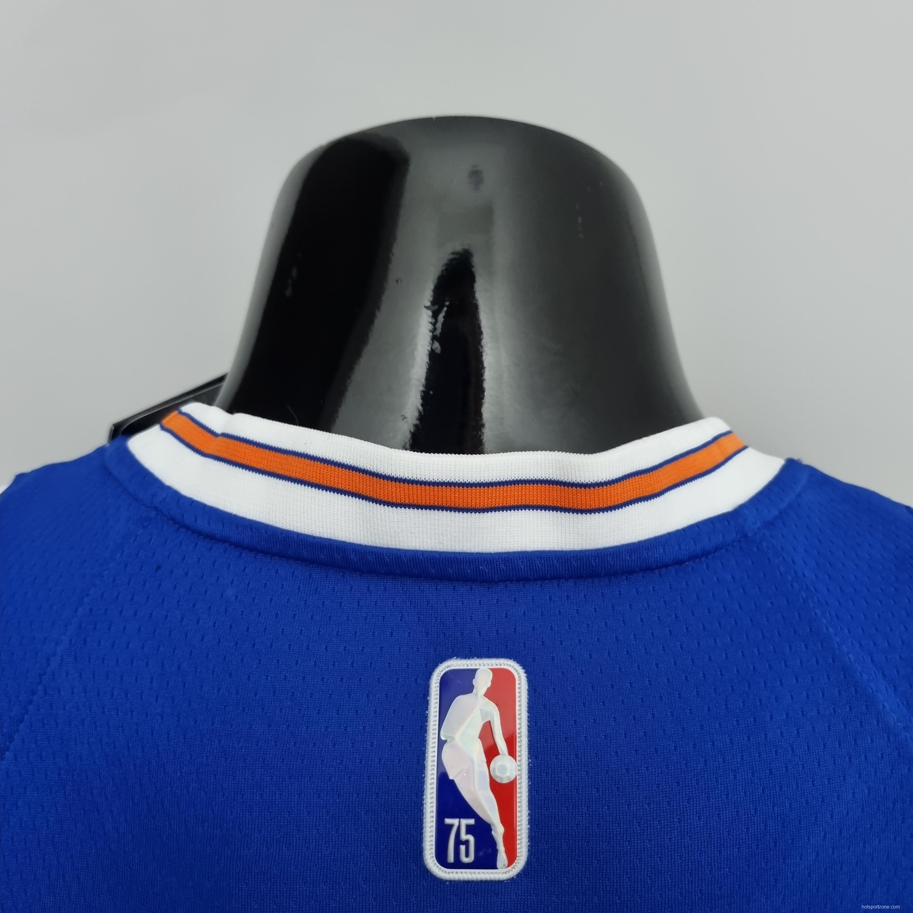 75th Anniversary Anthony #7 New York Knicks Jordan Limited Blue NBA Jersey