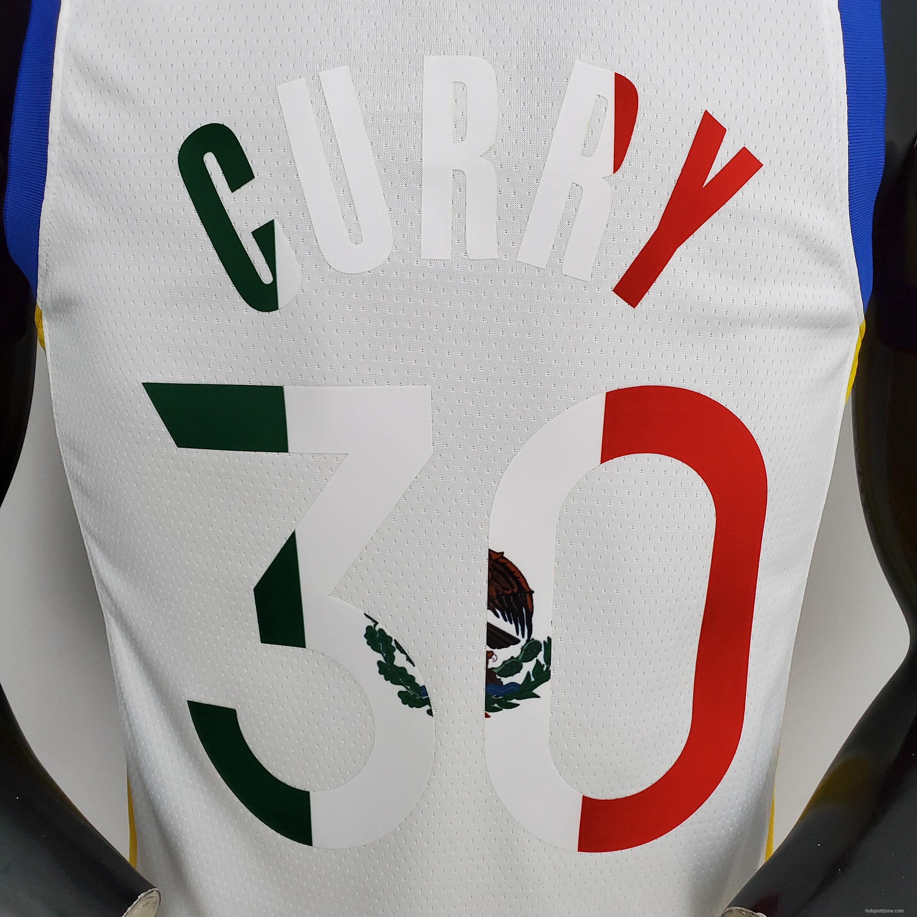 75th Anniversary Golden State Warriors Curry #30 Mexico Edition White NBA Jersey