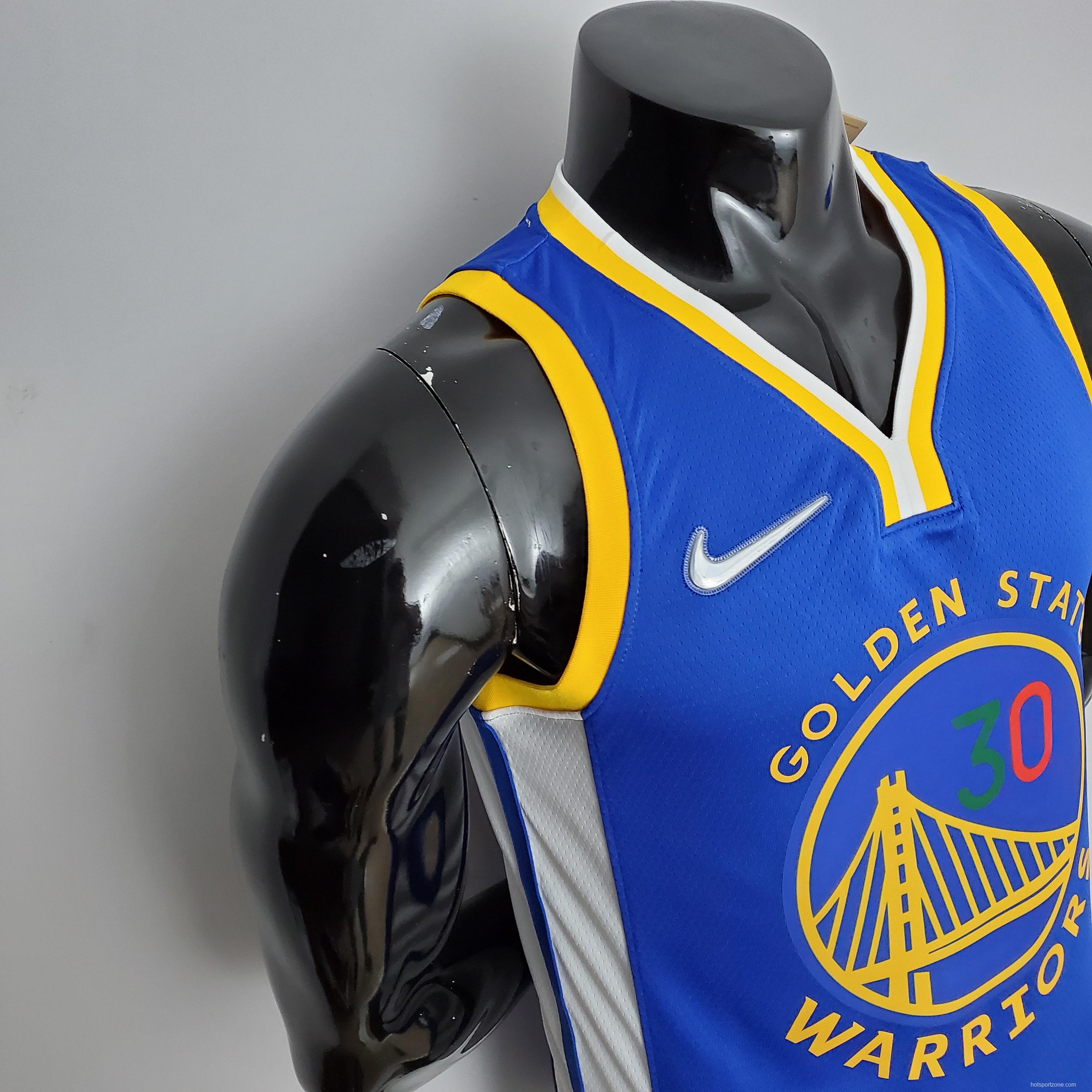 75th Anniversary Golden State Warriors Curry #30 Mexico Edition Blue NBA Jersey