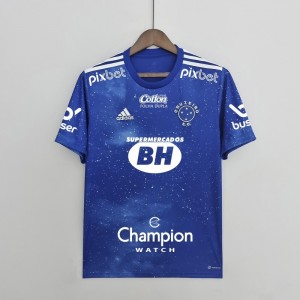 22/23 all sponsors Cruzeiro home Soccer Jersey