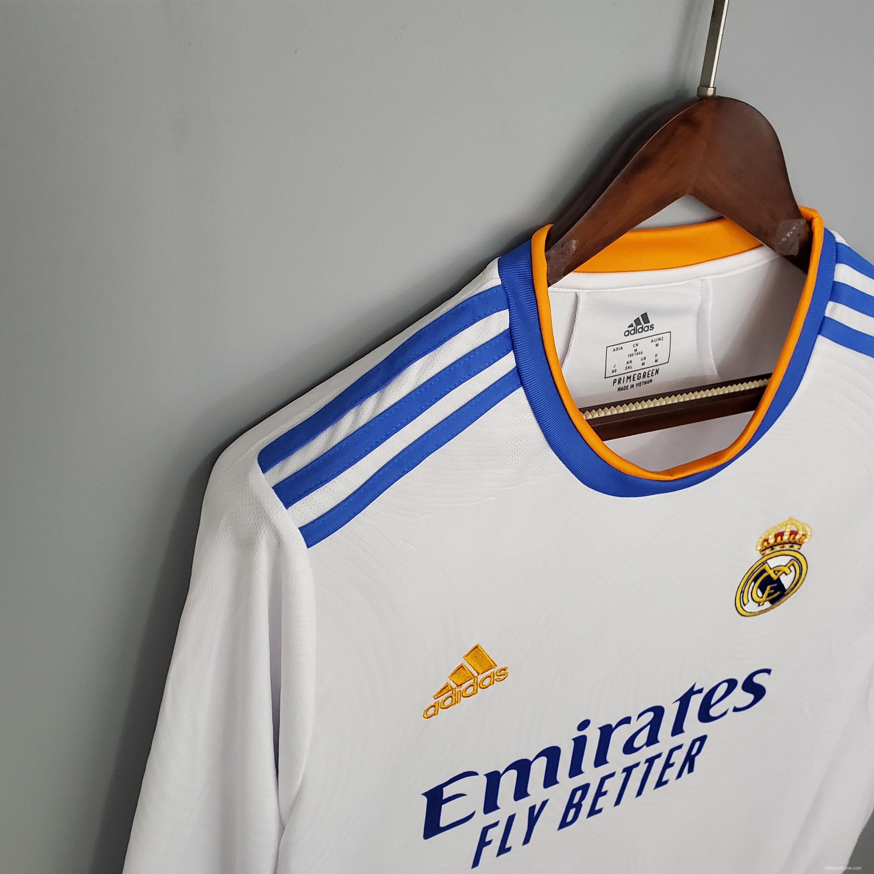 21/22 Long sleeve Real Madrid home Soccer Jersey