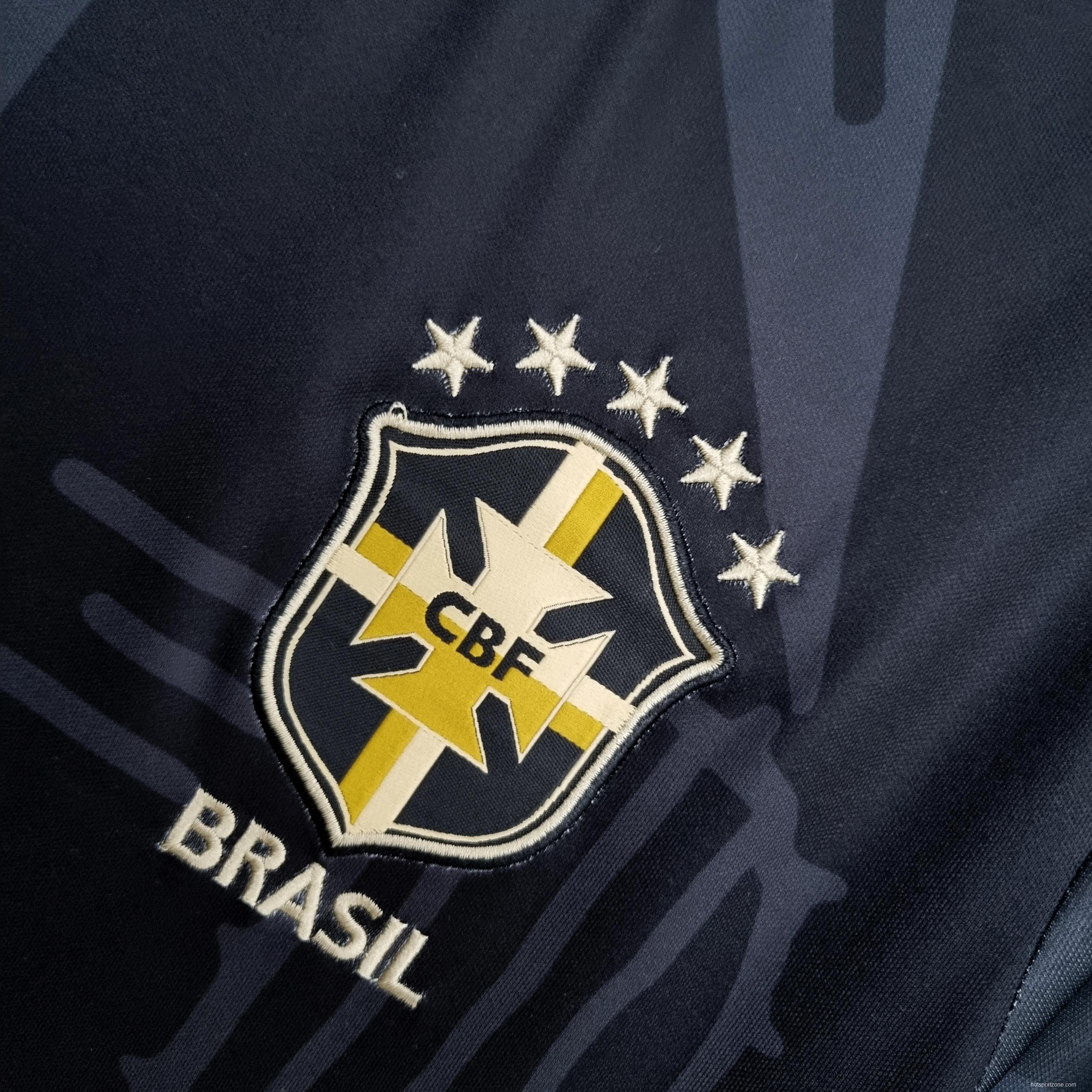 2022 Brazil Black Soccer Jersey