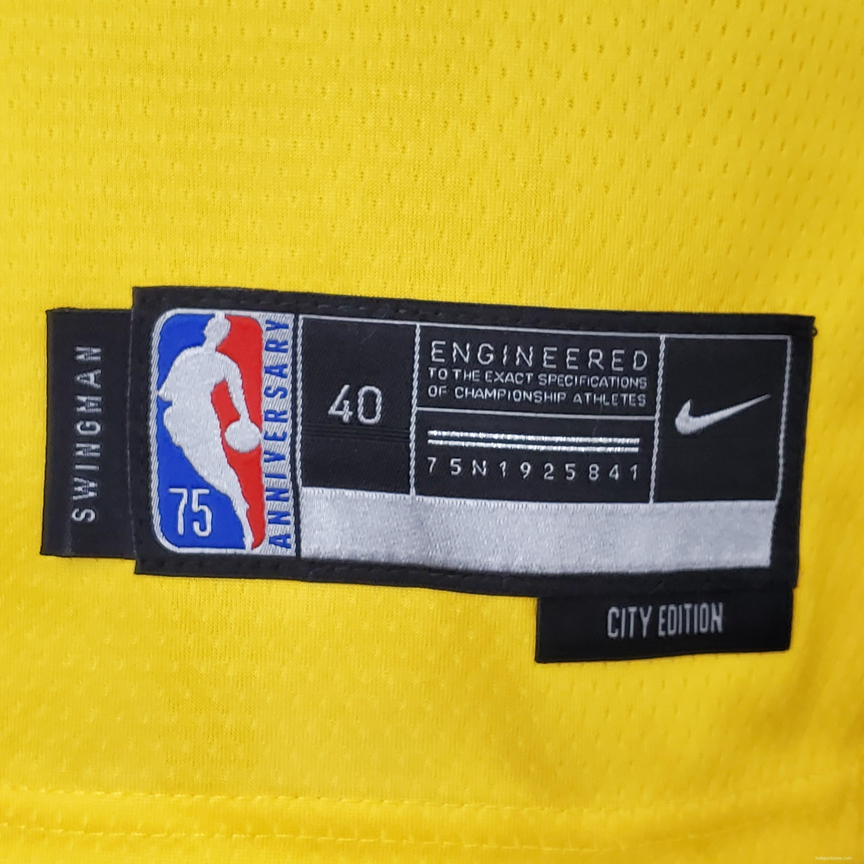75th Anniversary 2202 Season Atlanta Hawks City Edition Yellow NBA Jersey