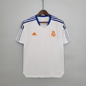 21/22 Real Madrid Training Suit White Soccer Jersey