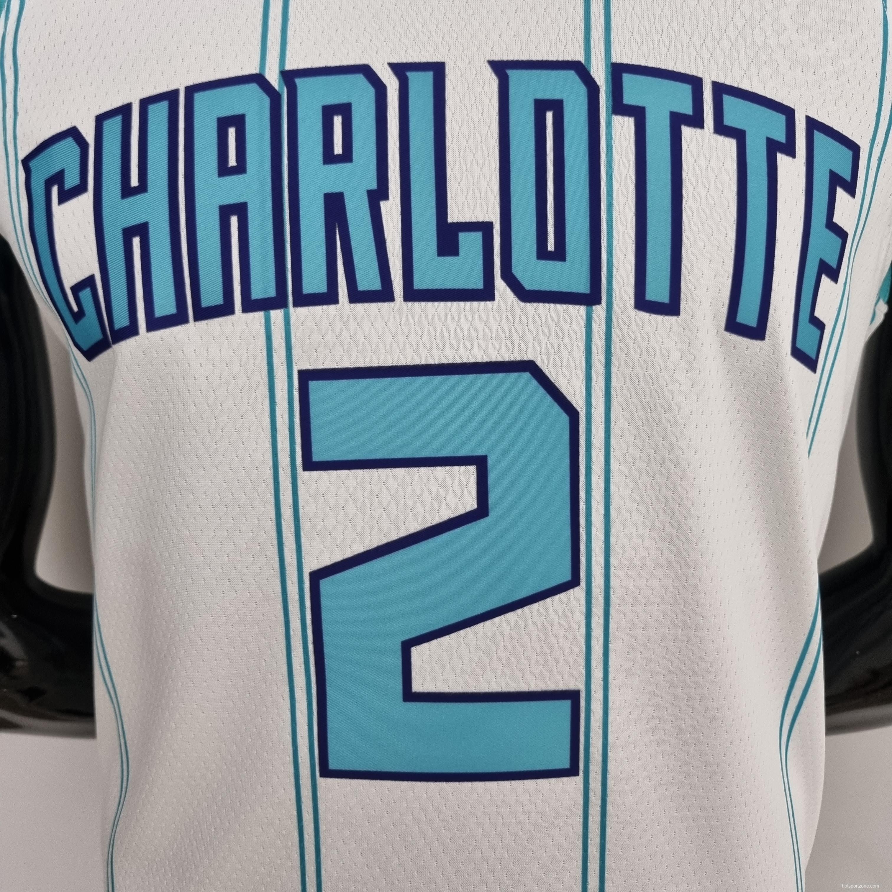 75th Anniversary Ball #2 Charlotte Hornets White NBA Jersey