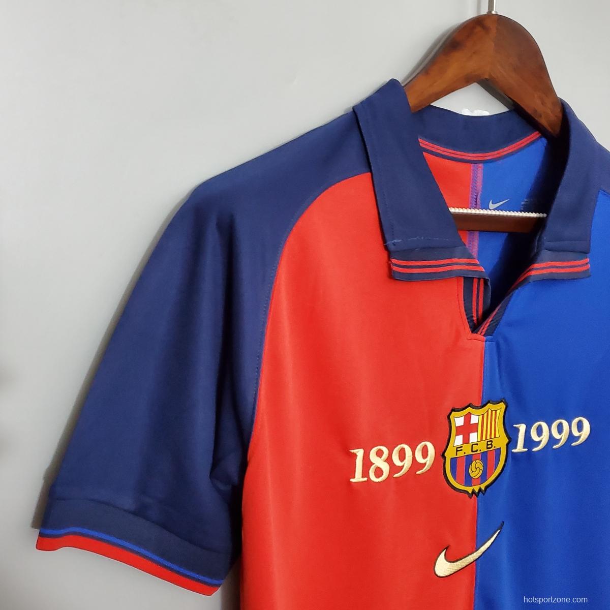 Retro 99/00 Barcelona 100th Anniversary version home Soccer Jersey