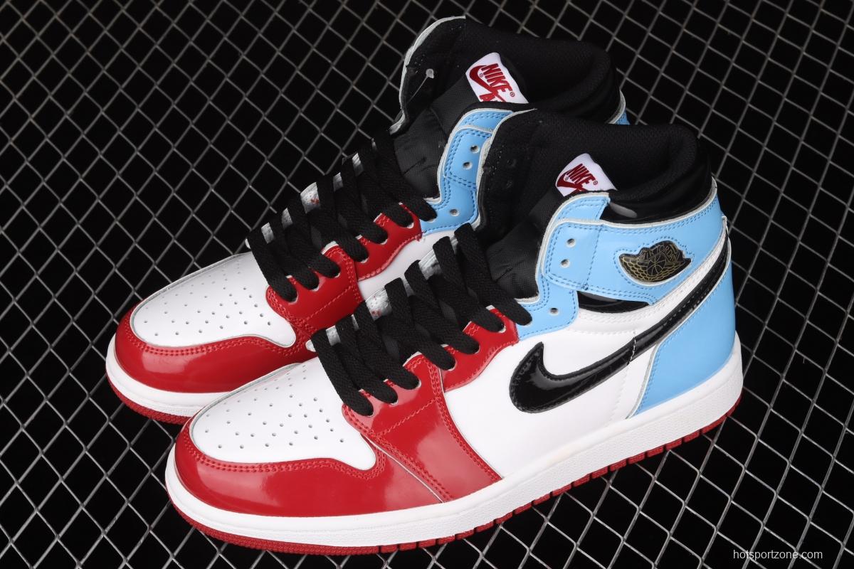 Air Jordan 1 Fearless Gao Bang red and blue lacquered leather CK5666-100