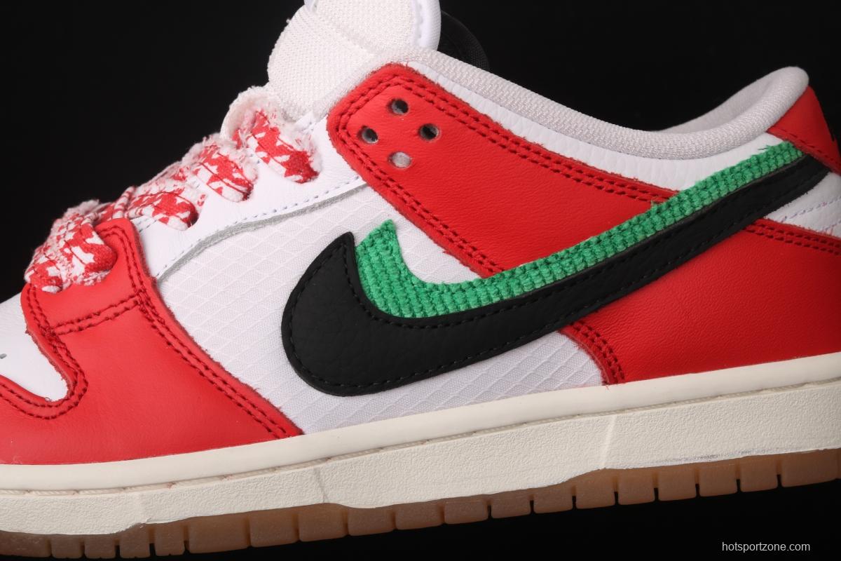 Frame Skate x NIKE SB DUNK Low Habibi white and red double hook dunk series retro low side leisure sports skateboard shoes CT2550-600