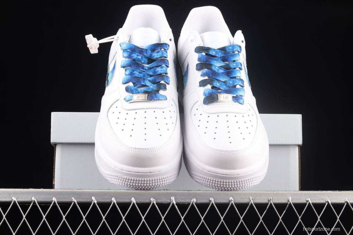 NIKE Air Force 1x 07 Lx graffiti white and blue low upper shoes 314192-117