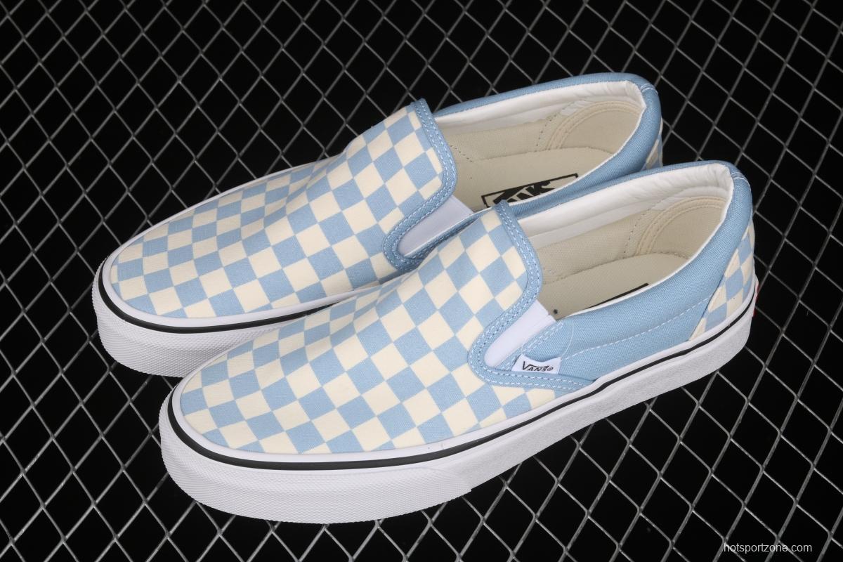 Vans Cassic Slip-0n purplish blue checkerboard Loafers Shoes leisure sports board shoes VN0A33TB42Y