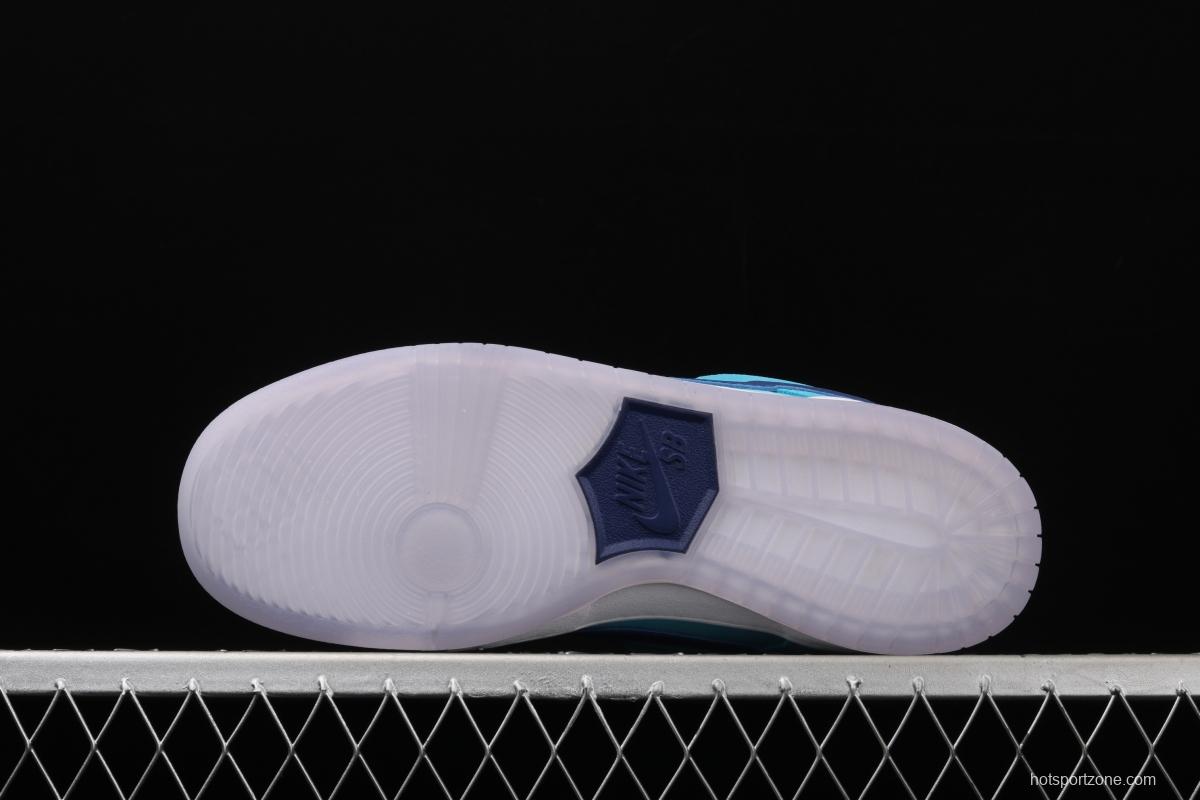 NIKE SB DUNK Low Pro sky blue fur-like fluorescent bottom low-top casual board shoes BQ6817-400