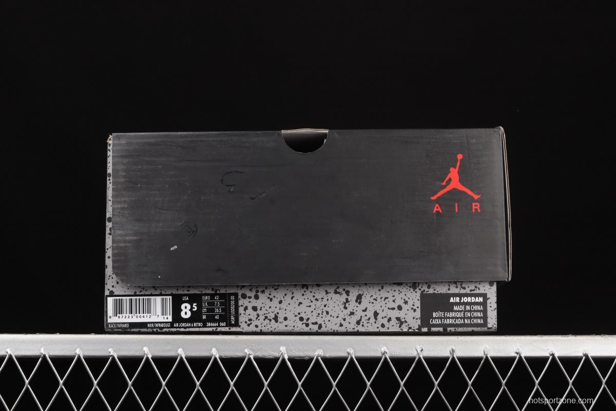 Air Jordan 6 Infrared Black Red Black Infrared 3M reflective Basketball Men's shoes 384664-060