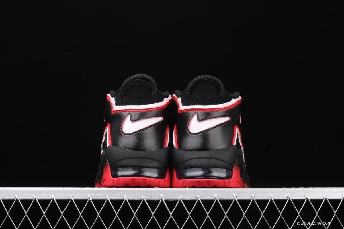 NIKE Air More Uptempo 96 QS Laser Crimson Pippen initial series classic high street leisure sports culture basketball shoes black lava gradual red and white CJ6129-001