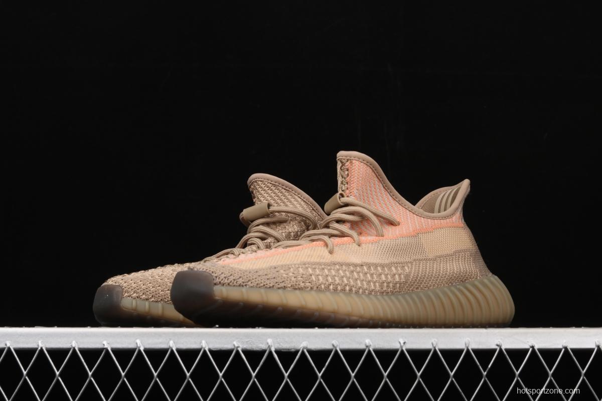 Adidas Yeezy 350 Boost V2 Sulfur FZ5240 Darth Coconut 350 second generation hollowed-out pheasant red color BASF Boost original