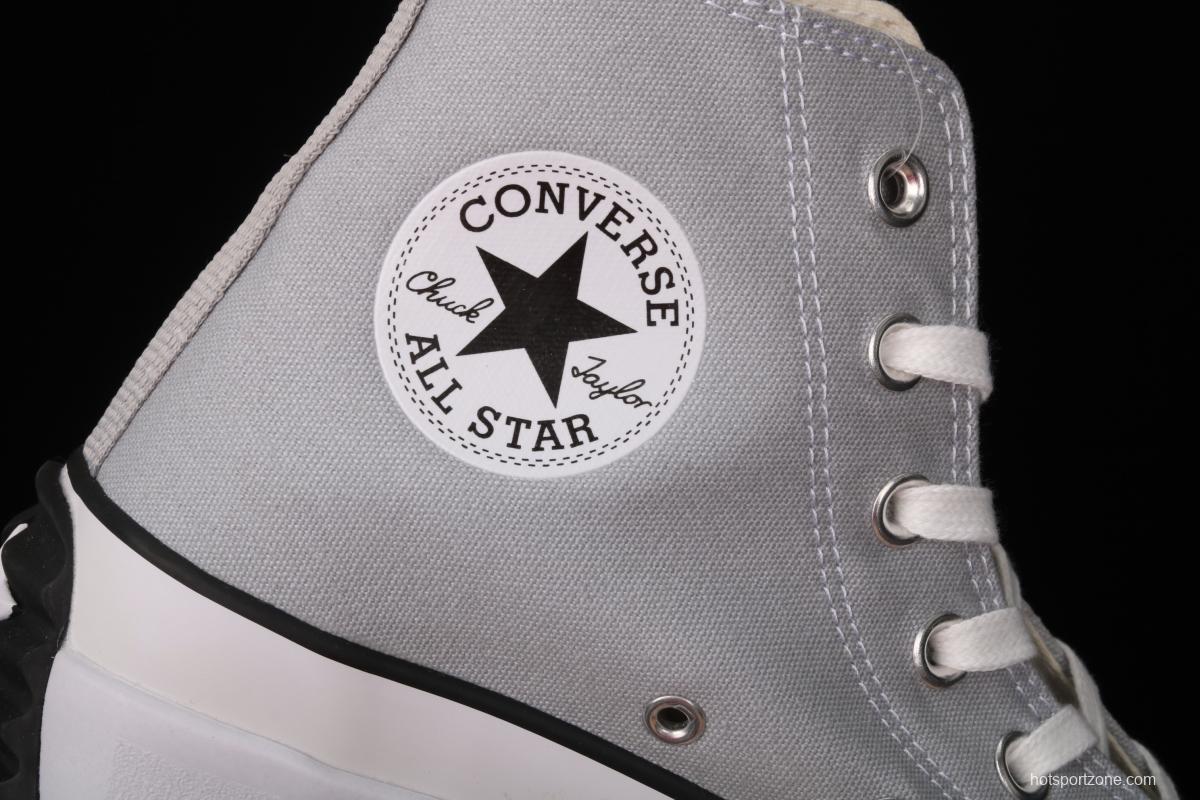 Converse Run Star x JW Anderson joint style grey high-top thick-soled canvas shoes 170552C