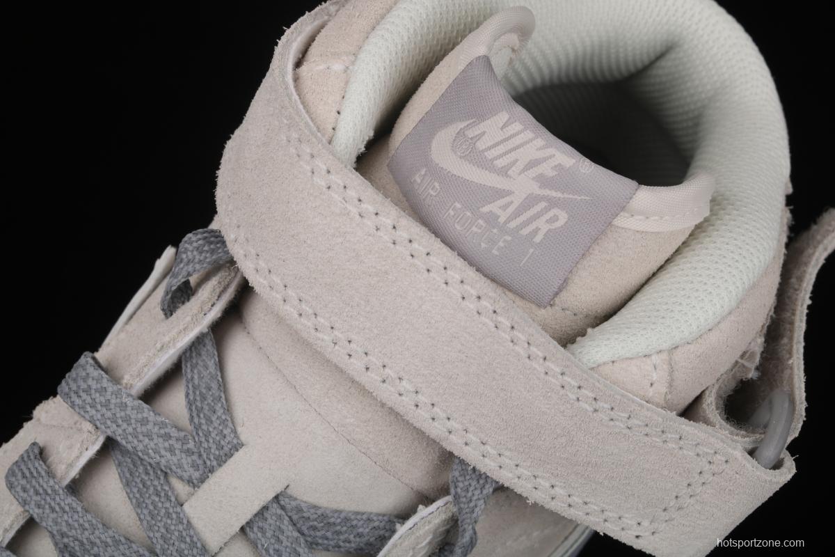 NIKE Air Force 1x 07 Mid air force light blue gray suede 3m reflective Zhongbang leisure board shoes 315123-002