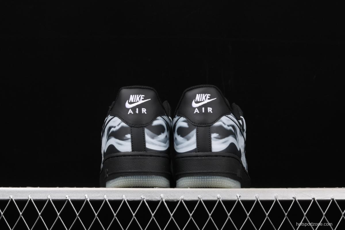 NIKE Air Force 1x 07 Skeleton QS Halloween luminous skeleton limited casual board shoes BQ7541-001