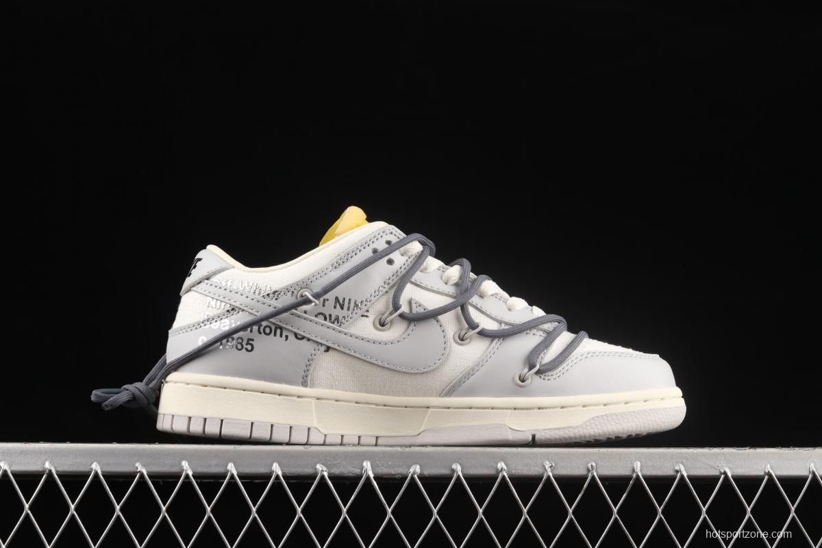 OFF-White x NIKE DUNK Low OW gray SB buckle rebound fashion casual board shoes DM1602-105