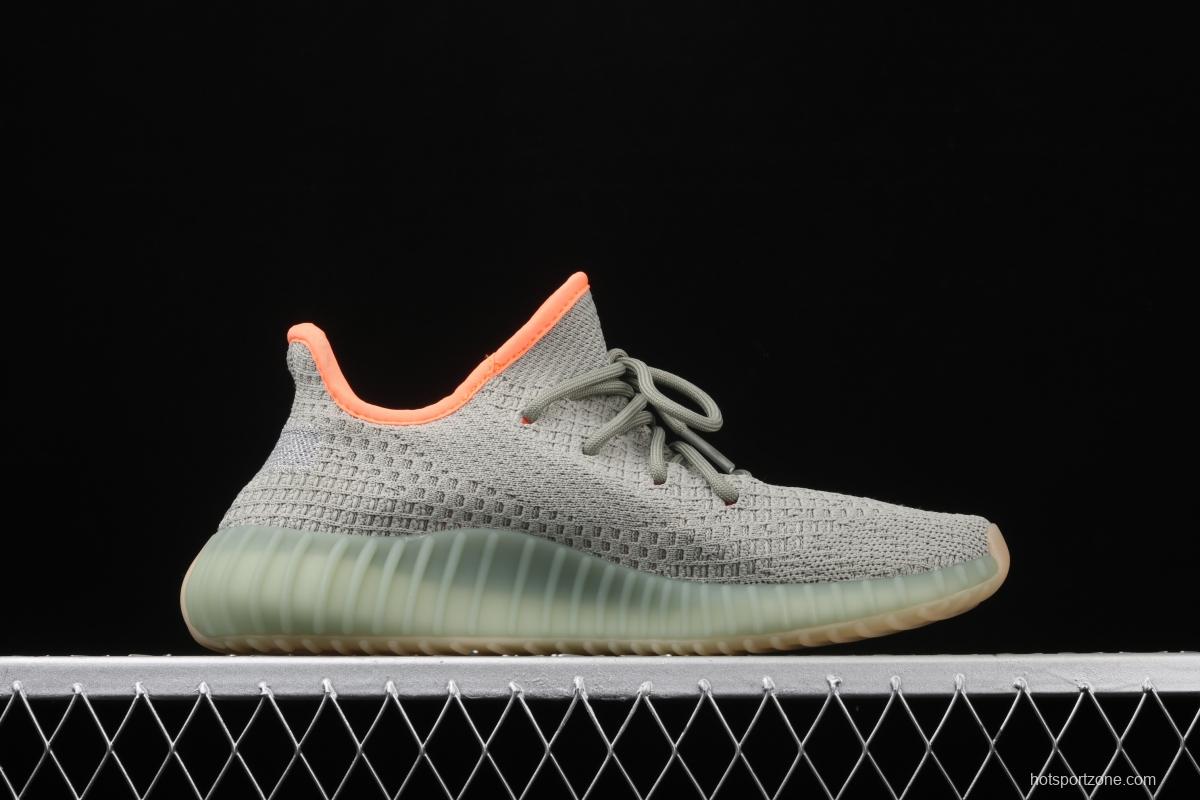 Adidas Yeezy Boost 350V2 Desert Sage FX9035 das coconut 350 second generation hollowed-out galactic sage color matching