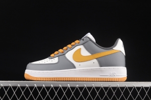 NIKE Air Force 11007 Low white, gray and yellow color low-top casual board shoes CW2288-110,