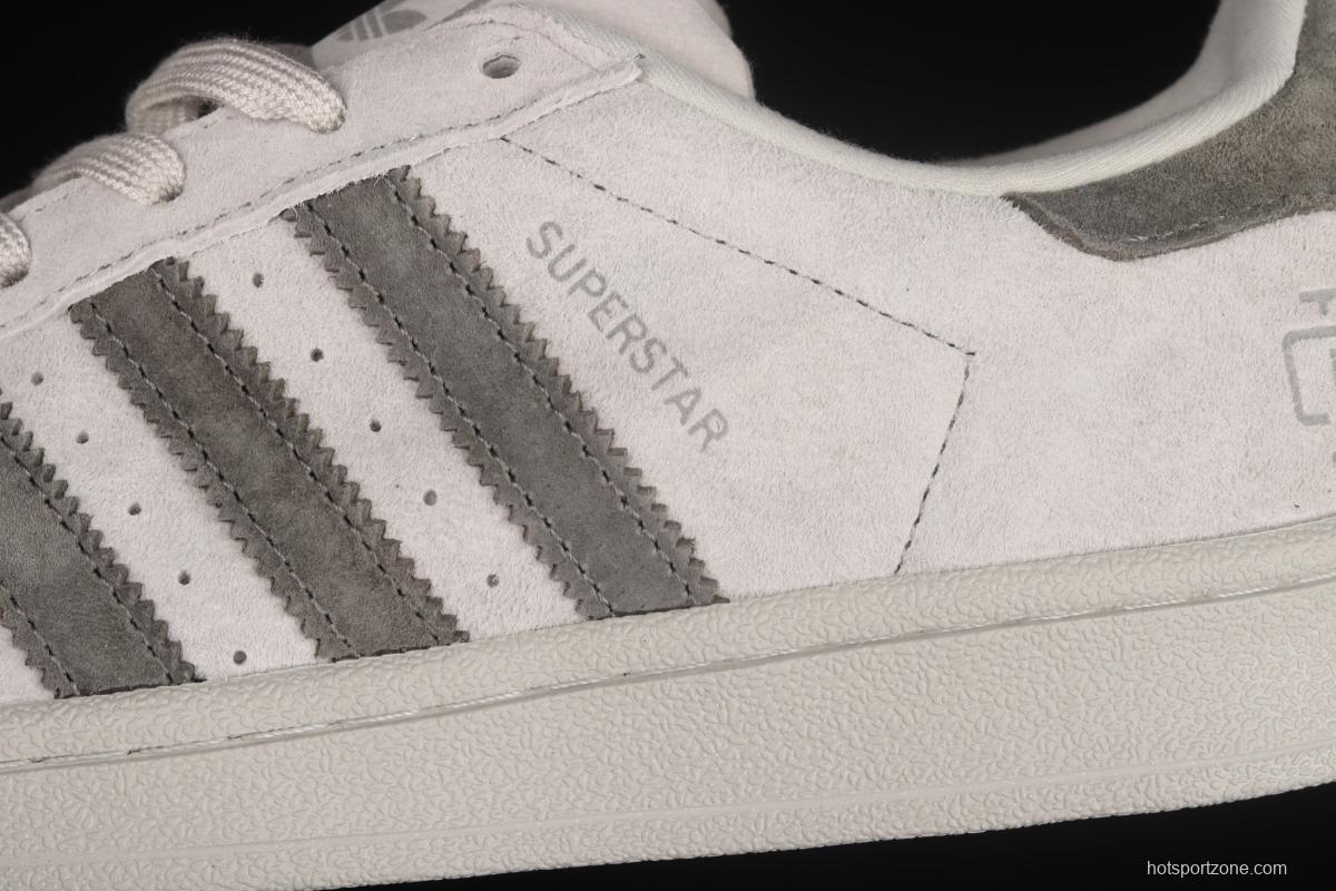 Reigning Champ x Adidas Superstar BS9558 shell joint style suede light gray dark gray classic leisure board shoes