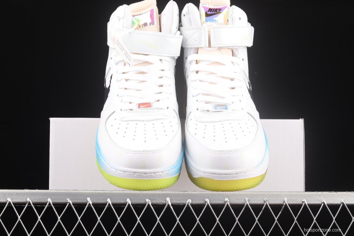 OFF-White x NIKE Air Force 1: 07 Vntg Suede Mix video game League of Legends skin luminous high-top casual board shoes DC2112-192