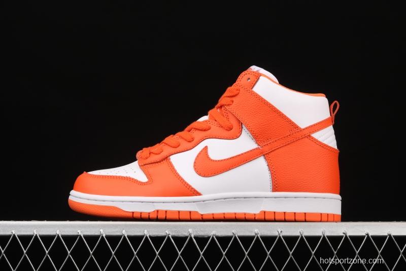 NIKE DUNK SB High Syracuse full-top white orange skateboard shoes 850477-101