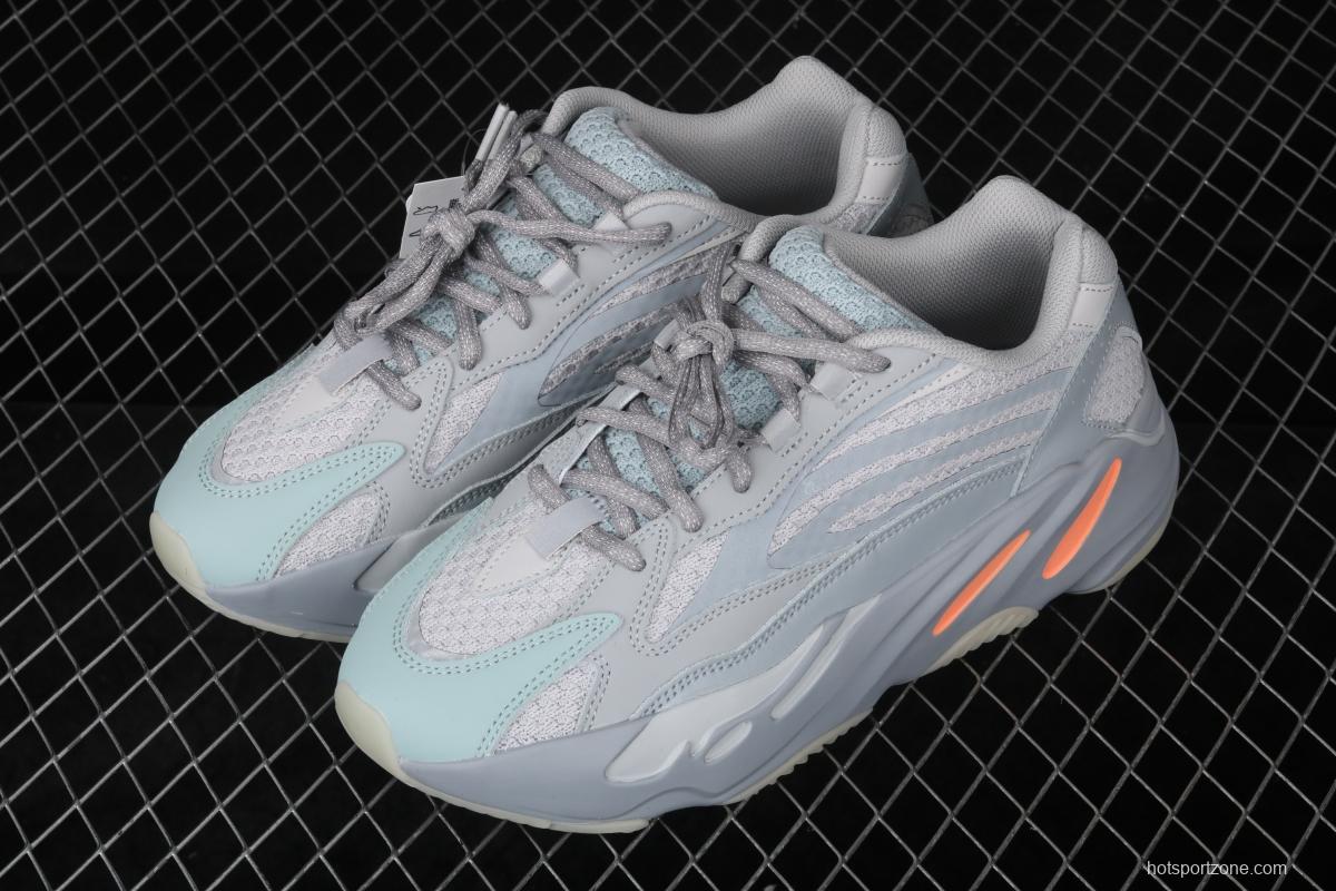 Adidas Yeezy Boost 700V2 Inertia FW2549 Kanye coconut 700V2 grayish blue running shoes 3M reflective BASF popcorn outsole