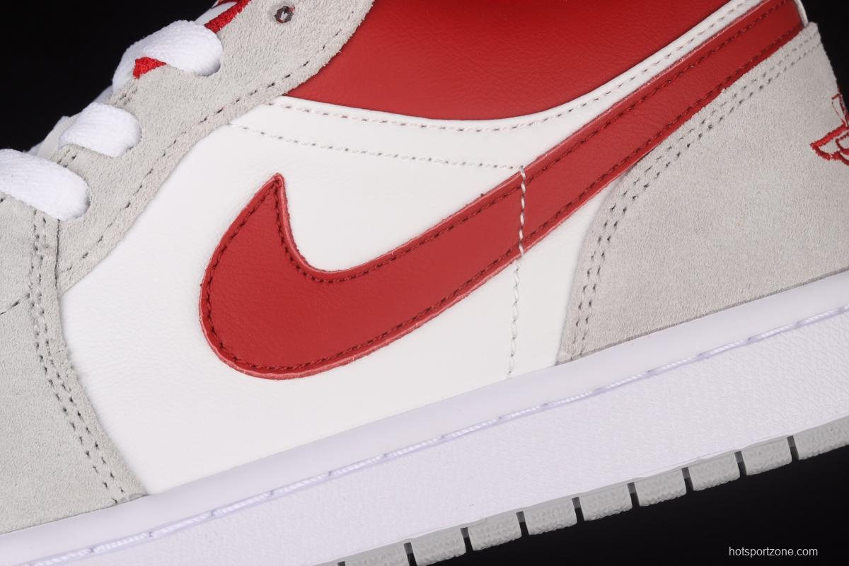 Air Jordan 1 Low low-end rice white red retro culture leisure sports basketball shoes DC6991-016