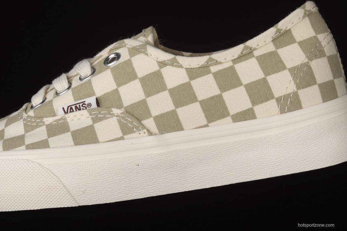 Vans Authentic Classic Anaheim Milk Tea White Brown Chess Lattice low Top Board shoes VN0A5HZS9FO