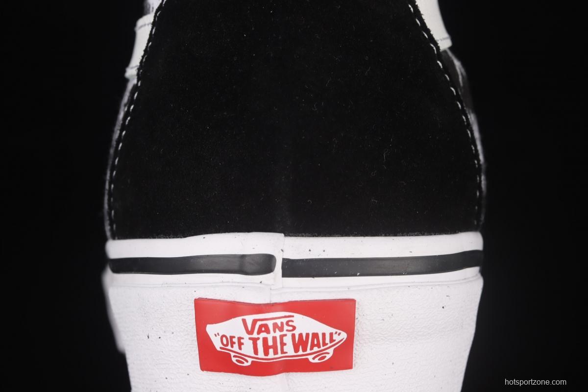 Vans Sk8-Hi Slim black and white skull printed high upper canvas casual shoes VN0A4BV6V8V