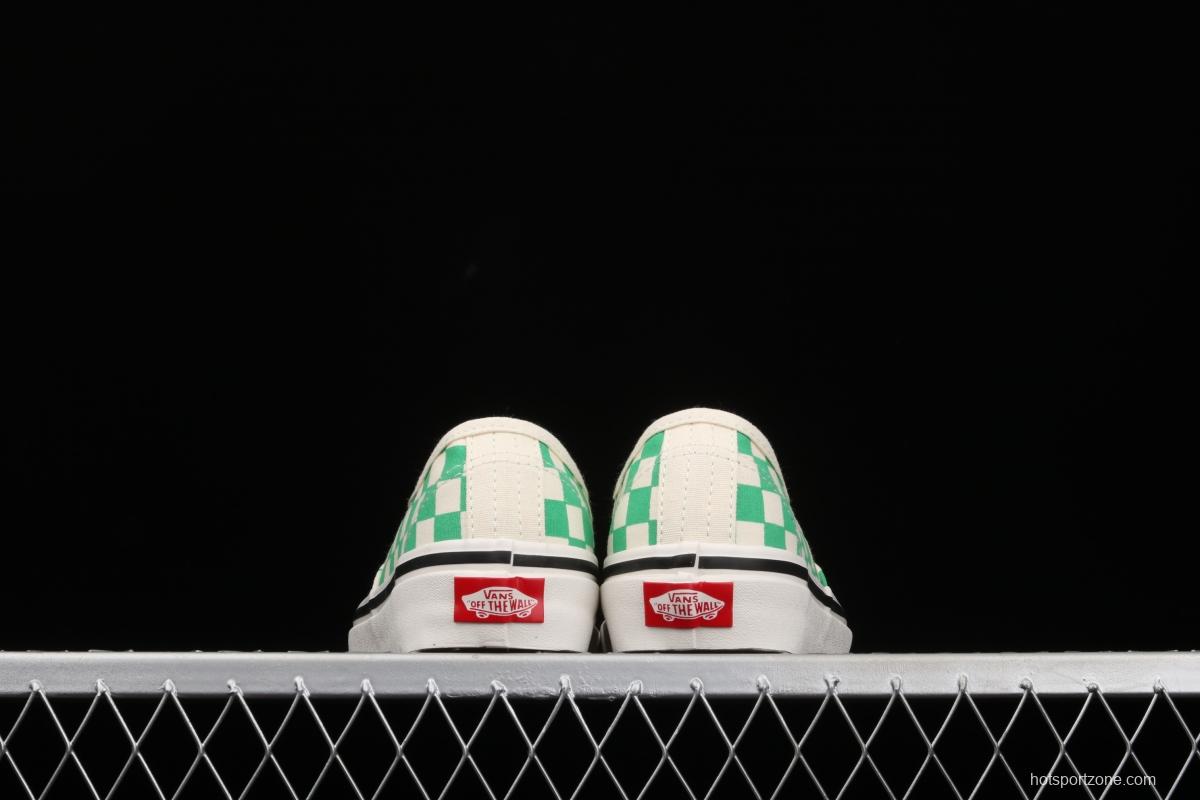 Vans Authentic classic Anaheim milk green checkerboard 4-hole low-side high-end vulcanized skateboard shoes VN0A54F241H