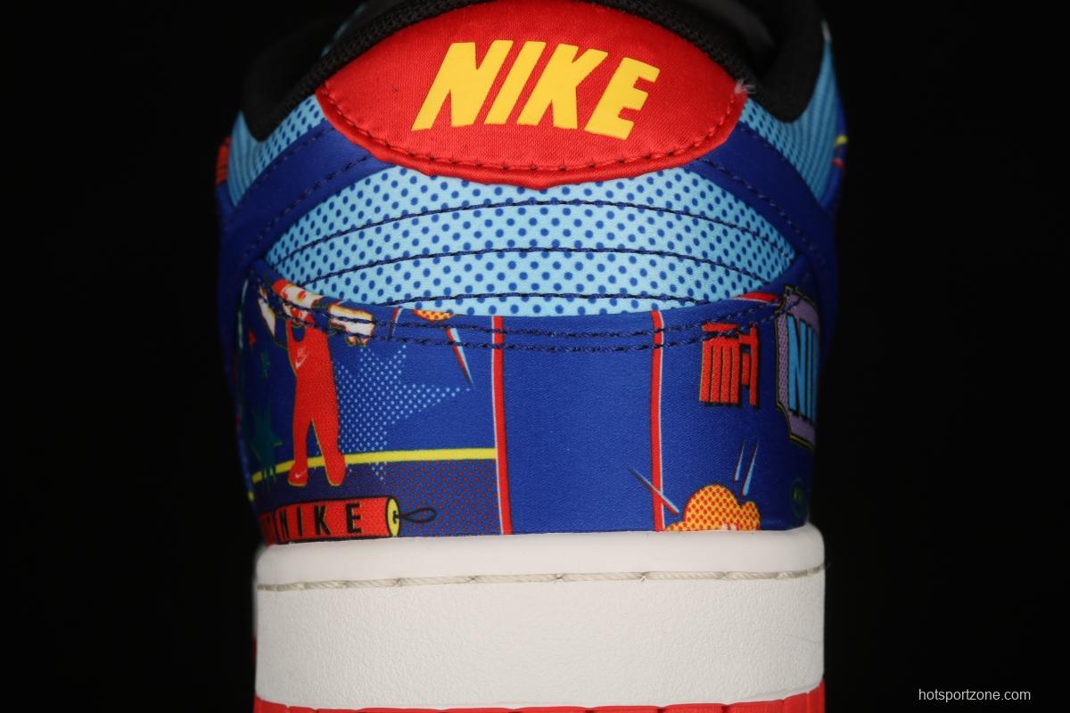 NIKE SB DUNK Low dunk series blue-red firecrackers scraping music low-side leisure sports skateboard shoes DH4966-446