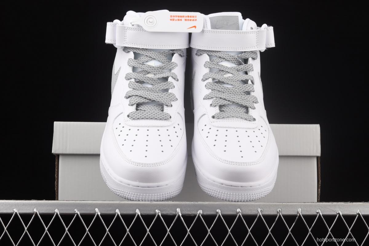 NIKE Air Force 1: 07 AF1 Mid UN2.0 all-white Mantian Star Zhongbang board shoes 366731-606