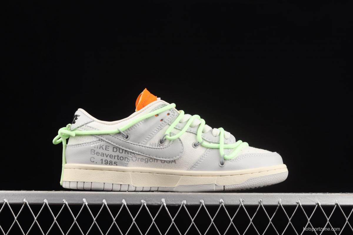 OFF-White x NIKE DUNK Low OW grey leisure sports skateboard shoes DM1602-128,