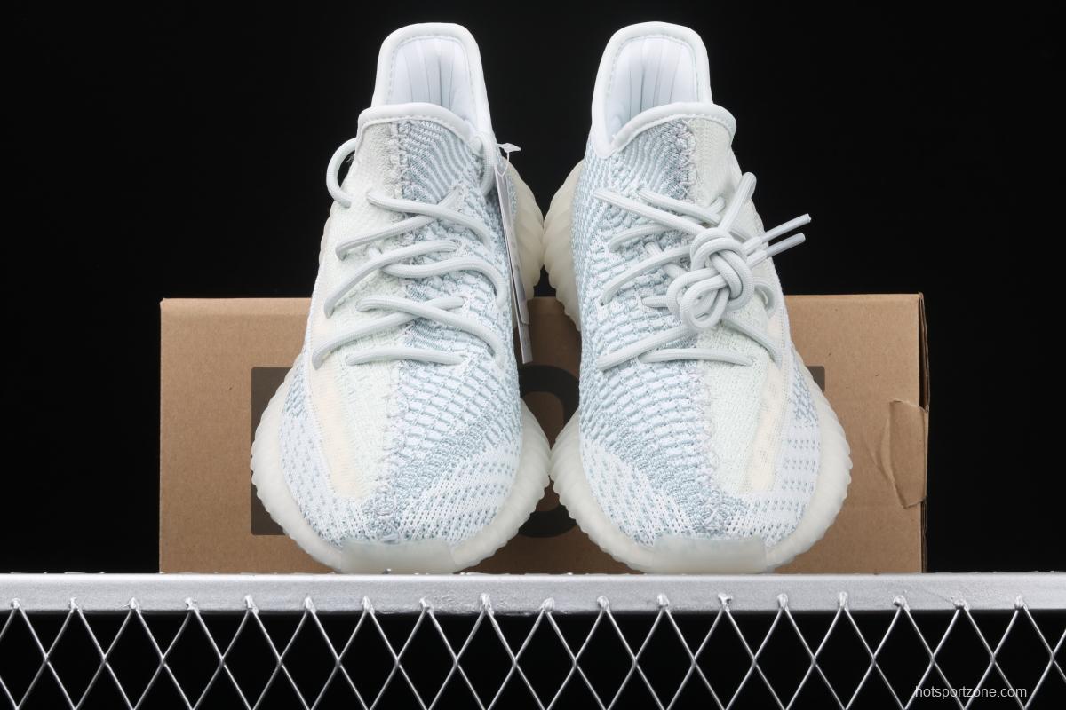 Adidas Yeezy 350 Boost V2 FW3043 Darth Coconut 350 second generation hollowed-out silk ice blue color matching