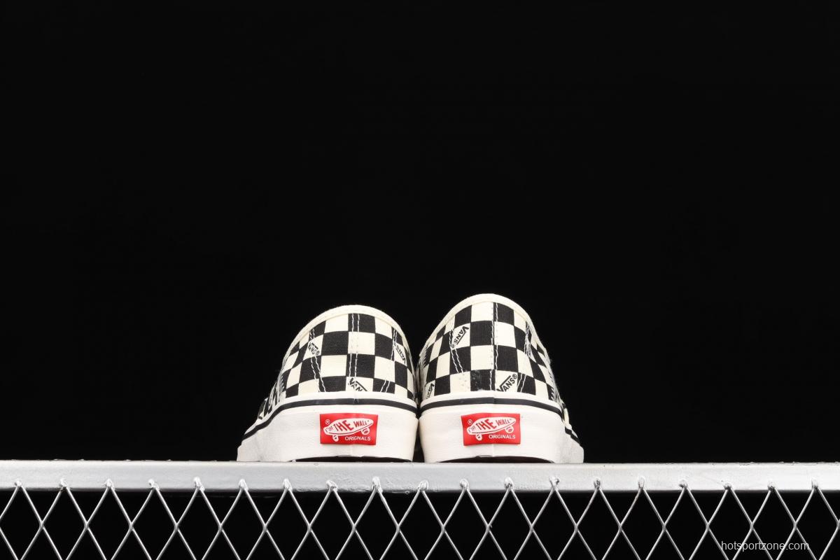 Vans Authentic black and white checkerboard shoes with low heels VN0A54F241J