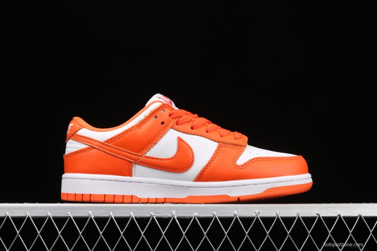 NIKE SB DUNK Low Pro Syracuse White Orange head and low Top Leisure Board shoes CU1726-101