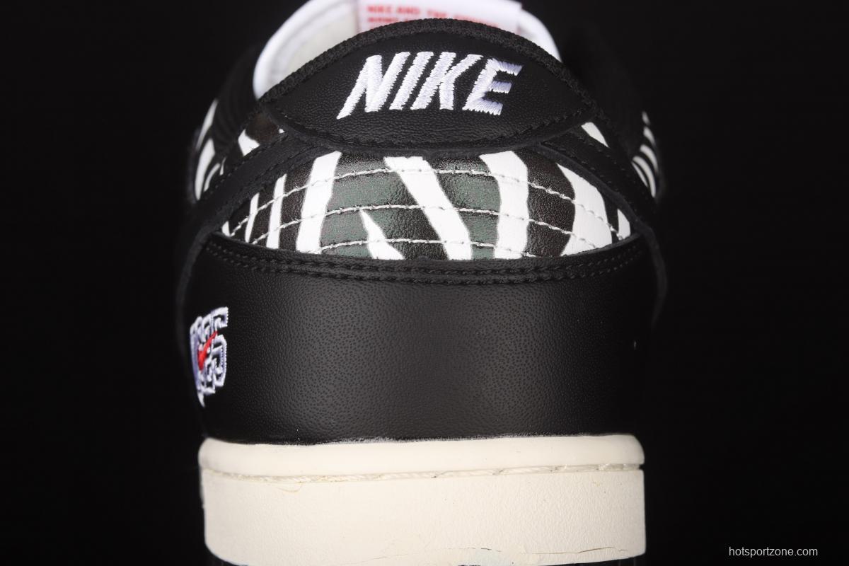 Quartersnacks x NIKE SB DUNK Zebra black and white zebra stripes joint style low-side sports and leisure board shoes DM3510-001