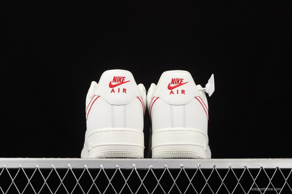 NIKE Air Force 1x07 Low rice white red electric embroidery hook low-top casual board shoes CL6326-108