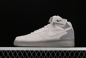 Reigning Champ x NIKE Air Force 1x 07 Mid defending champion 3M reflective sports leisure board shoes 807618-200