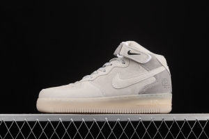 Reigning Champ x NIKE Air Force 1' 07 Mid defending champion 3M reflective sports leisure board shoes 807618-300