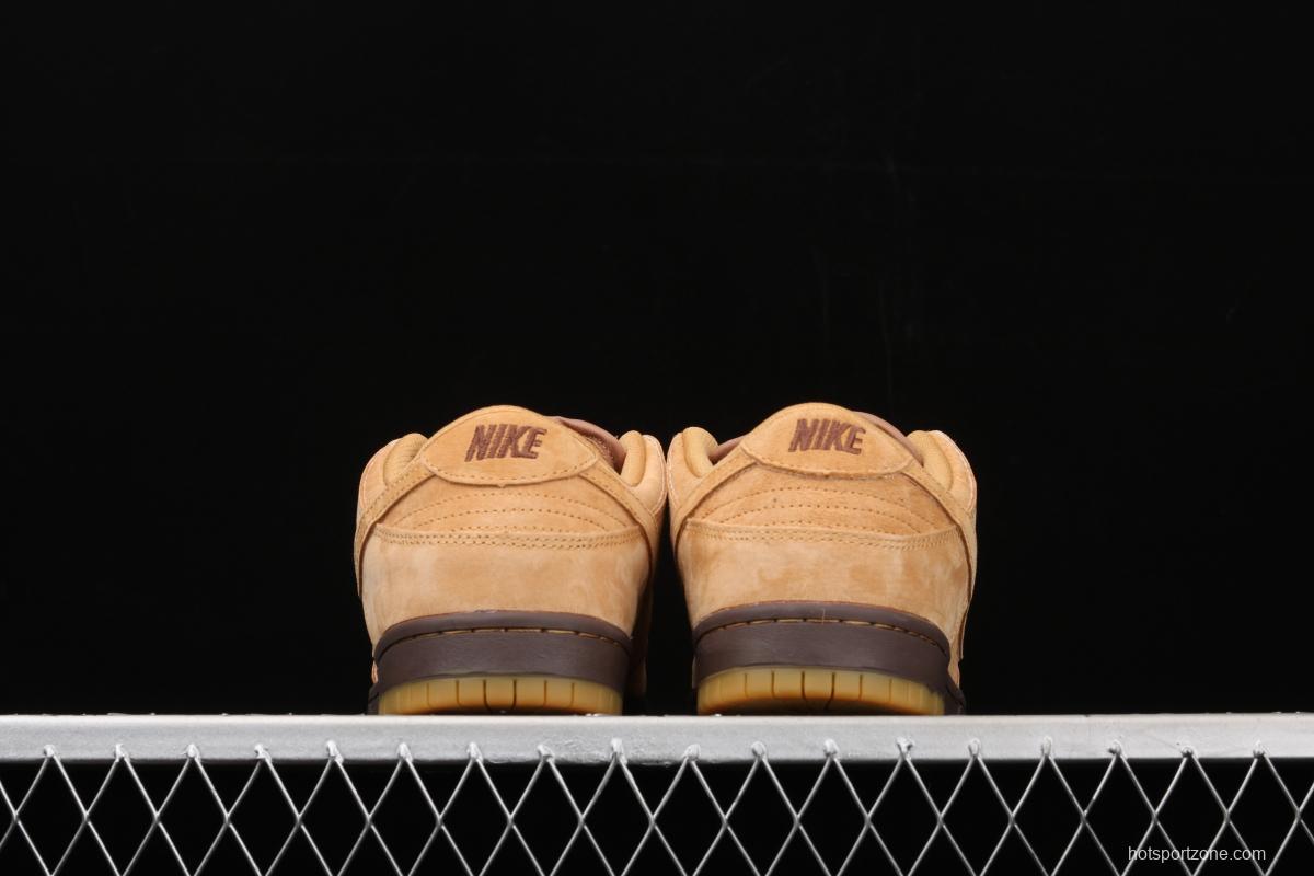 NIKE SB DUNK Low Pro wheat color deciduous yellow low-top sports skateboard shoes 883232-700